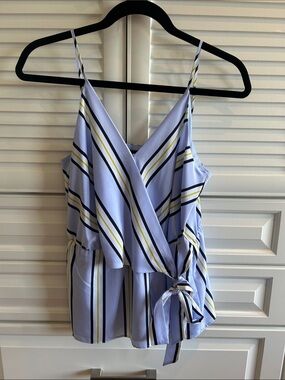 Banana Republic Striped V-Neck Tie Waist Cami